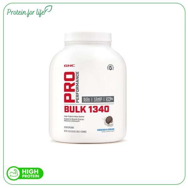 پروتئین مس گینر بالک 1340 جی ان سی 3/5 کیلوگرم طعم کوکی و کرم