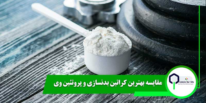 مقایسه بهترین کراتین بدنسازی و پروتئین وی